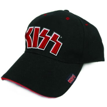 KISS Baseball Kapa: Red on White Logo