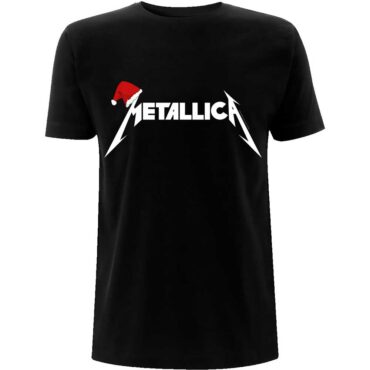 Metallica Majica: Santa Hat Logo