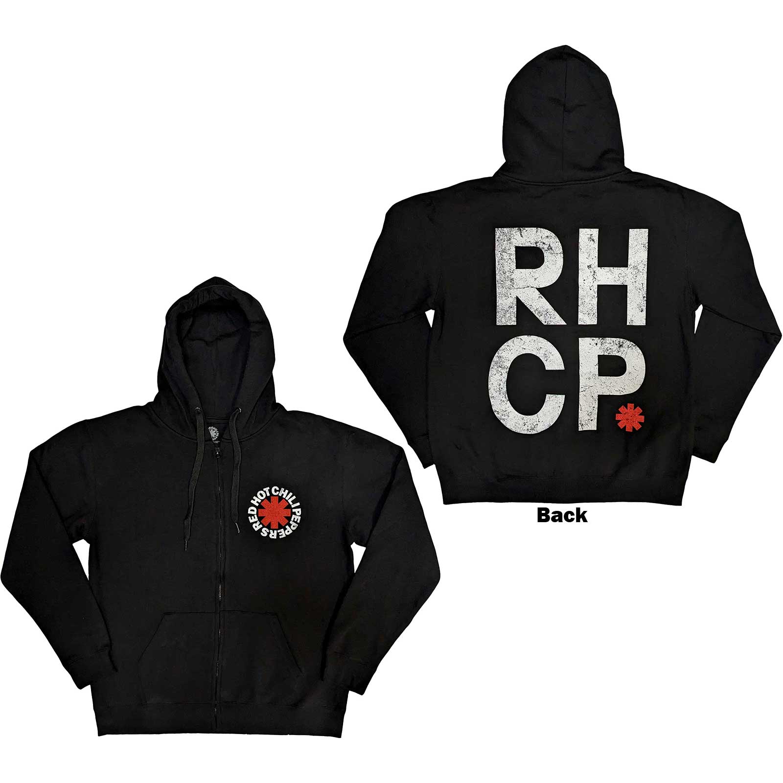 Red Hot Chili Peppers Pulover s Kapuco: Red Asterisk (Back Print)