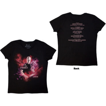 David Gilmour Ženska Majica: Luck & Strange London (Black) (Back Print & Ex-Tour)