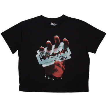 Judas Priest Ladies Crop Top: British Steel (Black)