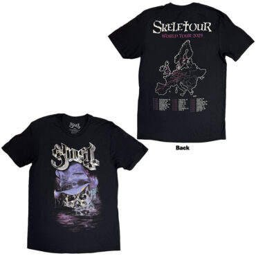 Ghost T-Shirt: Skeletour Admat '25 Tour Dates (Black) (Back Print)
