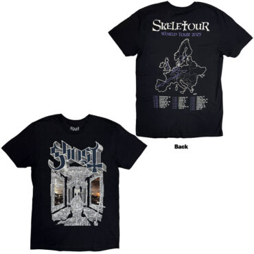 Ghost T-Shirt: Skeleta Album Cover '25 Tour Dates (Black) (Back Print)