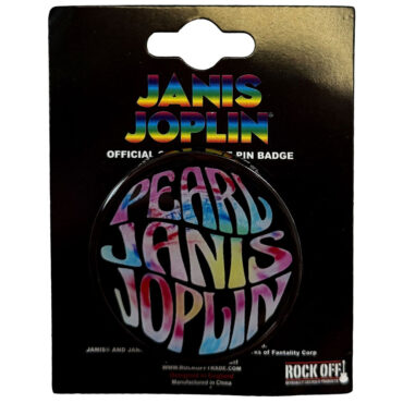Janis Joplin Pin Badge: Pearl Emblem Colour