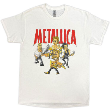 Metallica Uni T-Shirt: Load Chavez Cartoon (White)