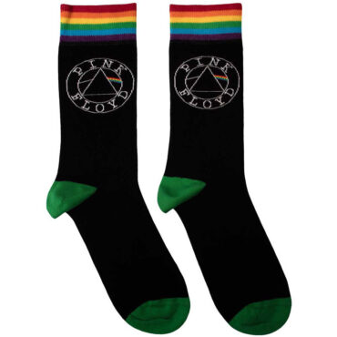 Pink Floyd Ankle Socks: Circle Logo (Black) (UK Size 4 - 7)
