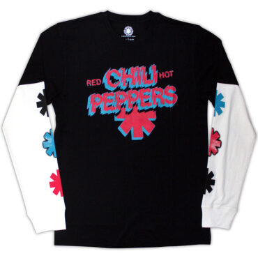 Red Hot Chili Peppers Layered Long Sleeve T-Shirt: Shock Logo (Sleeve Print) (Black & White)