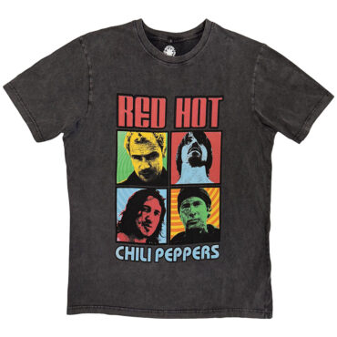 Red Hot Chili Peppers Stone Wash T-Shirt: Portrait Photos (Charcoal Grey)