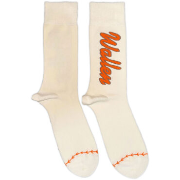 Morgan Wallen Ankle Socks: Orange Logo Baseball (Natural) (UK Size 7 - 11)