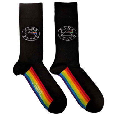 Pink Floyd Ankle Socks: Spectrum Sole (Black) (UK Size 4 - 7)