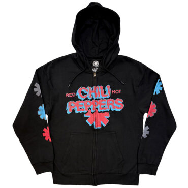 Red Hot Chili Peppers Zipped Hoodie: Shock Logo (Black)