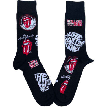The Rolling Stones Ankle Socks: Logos (Black) (UK Size 4 - 7)