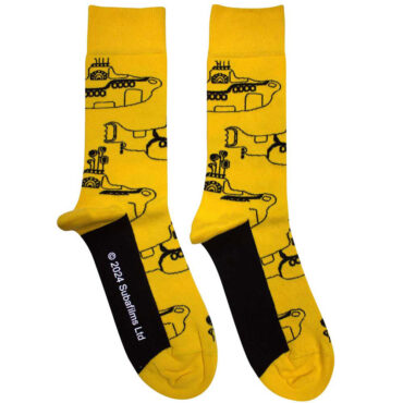 The Beatles Ankle Socks: Sub Outline Repeat (Yellow) (UK Size 4 - 7)